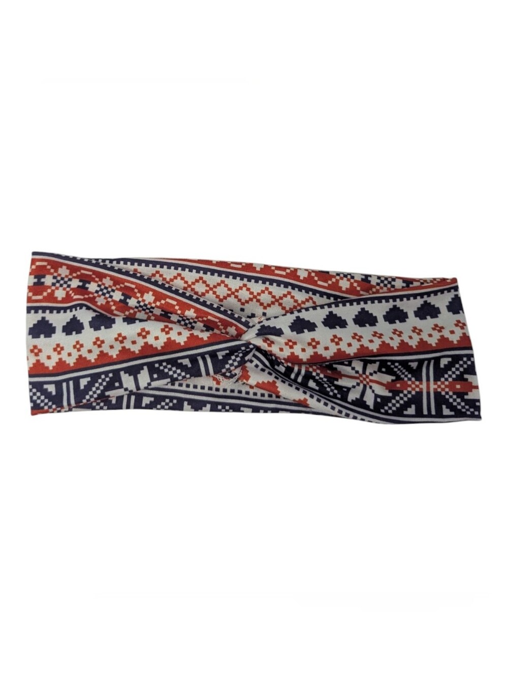 NEW Knot Headband One Size  Stretchy Red Navy White Hearts Snowflakes